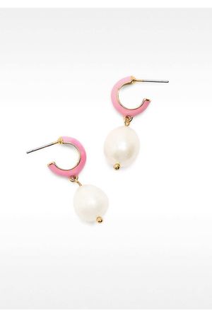 Parfois Zarcillos de Aros esmaltados con perlas