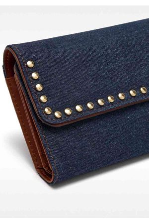 Parfois Cartera de denim con tachuelas