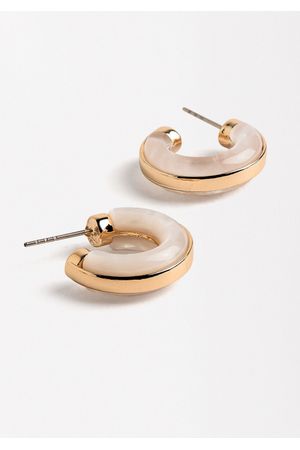 Parfois Zarcillos Perlados con Borde Metálico