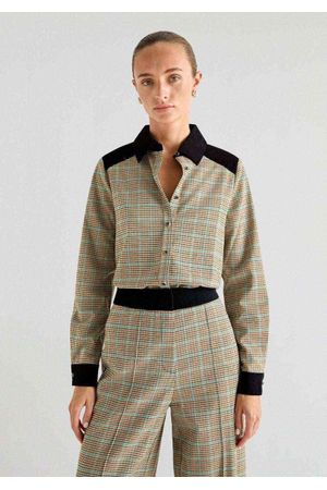 Camisa cuadros detalles terciopelo