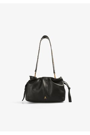 Bolso mini piel tiras frunce