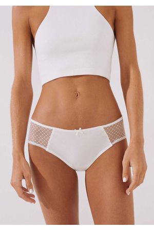 Pantis ancho algodón tul blanco