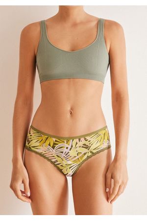 Panty brasileña ancha encaje flores