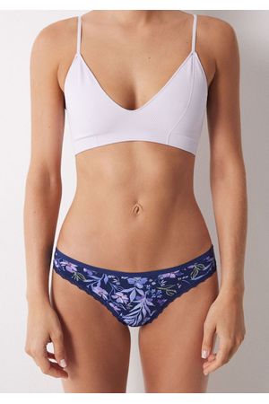 Panty clásica de microfibra con flores