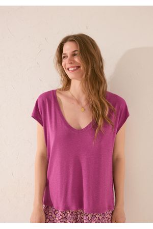 Camiseta de manga corta de viscosa