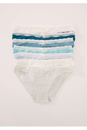 Pack 7 Pantys clásicas algodón azuladas