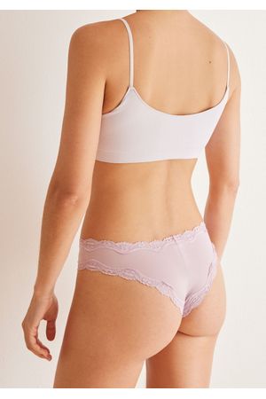 Panty brasileña microfibra encaje