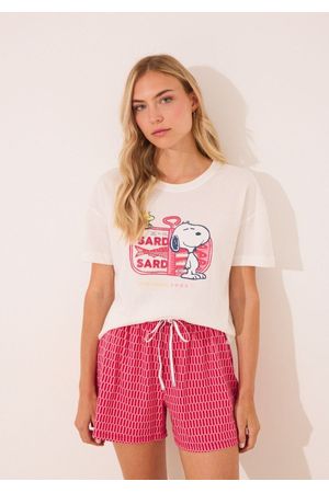 Pijama corto 100% algodón Snoopy rojo