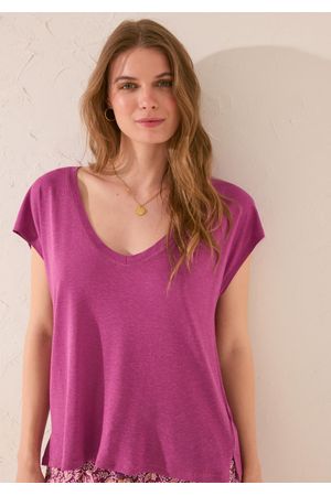 Camiseta de manga corta de viscosa