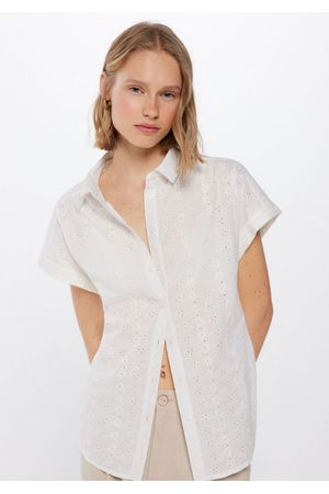 Blusa Manga Corta Bordado Suizo