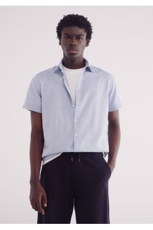 Camisa manga corta estructura bicolor