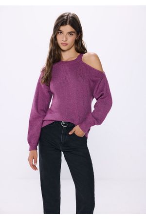 Suéter asimétrico lurex