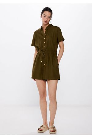 Jumpsuit corto camisero lino