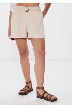 Shorts cinurón hebilla algodón rústico