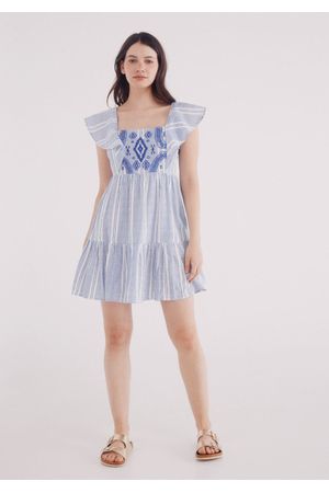 Vestido corto boho rayas