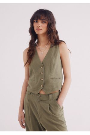 Chaleco botones lino