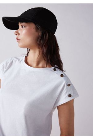 Camiseta hombro botones algodón