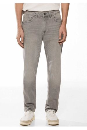 Jeans regular gris lavado medio
