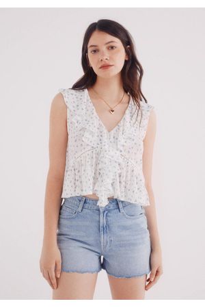 Top con volante florales