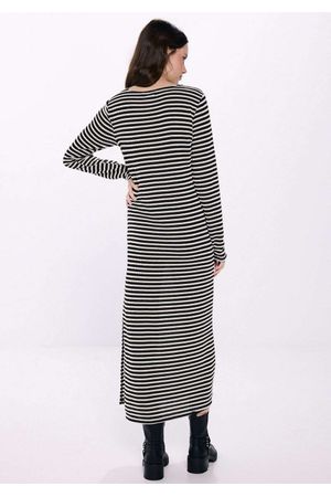 Vestido midi rayas canalé