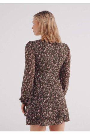 Vestido corto volumen estampado