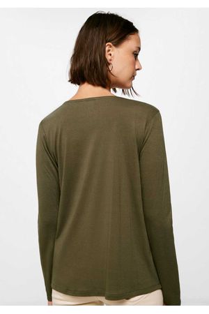 Camiseta Bimateria Escote Botones