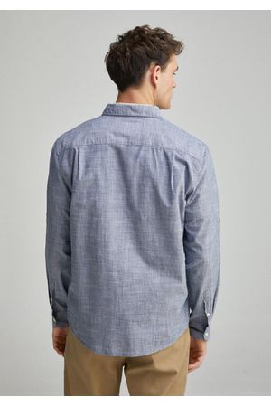 Camisa algodón slub lisa