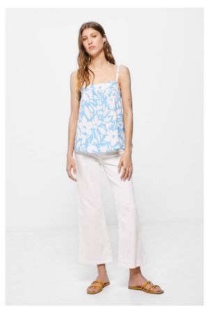 Blusa Estampada Nudo Espalda