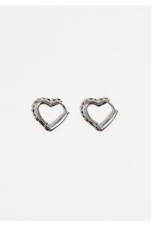 Zarcillos de aro corazón cristales