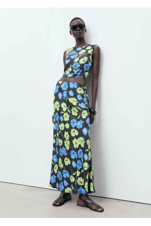 Falda Larga con Estampado Floral