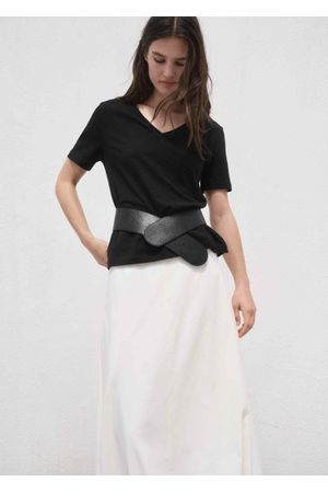 Camiseta de Algodón Cuello Pico