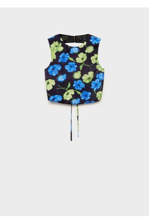 Blusa Crop Floral Espalda Abierta