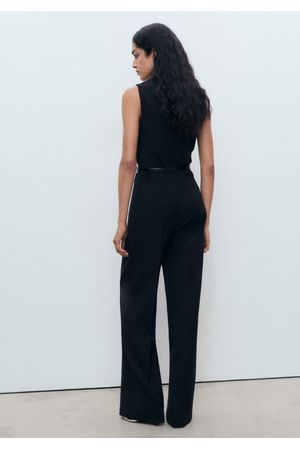 Entero Largo Cuello Drapeado con Cinturón