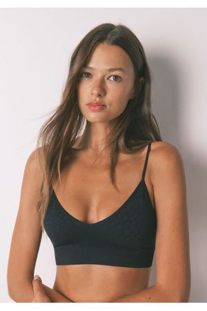 Top sin costuras natural animal print