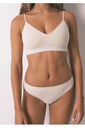 Tanga sin costuras con estampado animal print
